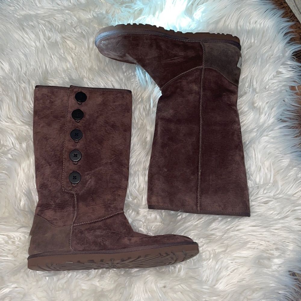 UGG Lo Pro Mid Calf Button Boot - Chocolate Brown